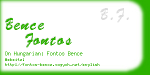 bence fontos business card